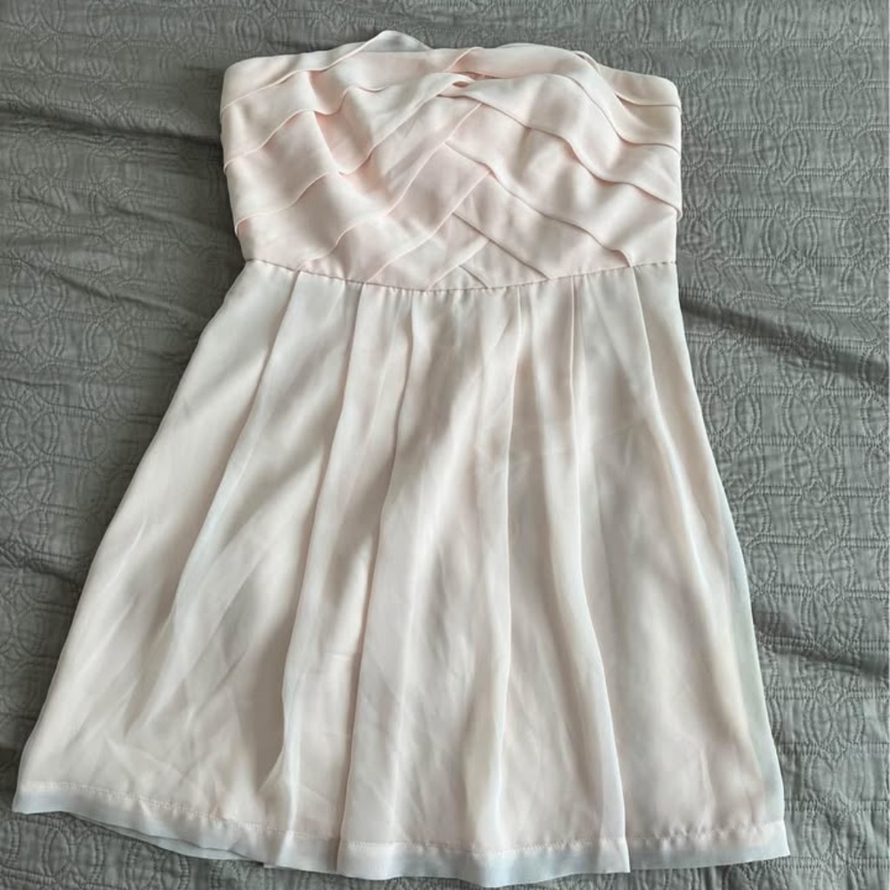 Blush Pink pleated bodice dress
